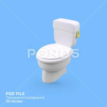 Toilet bowl isolated 3d render icon illustration PSD Template