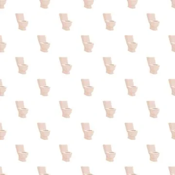 Toilet bowl repeating pattern on white background Stock Illustration