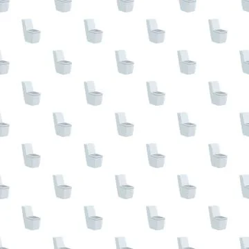 Toilet bowl seamless repeating pattern for bathroom design Stock Illustration