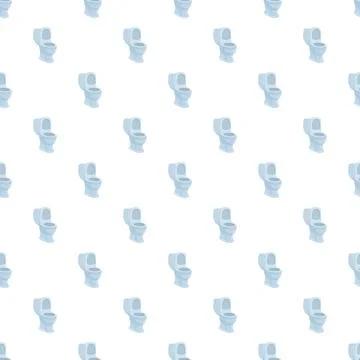 Toilet bowl seamless repeating pattern for bathroom design Stock Illustration