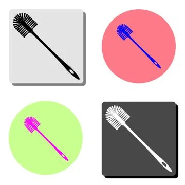 Toilet brush. flat vector icon Illustrazione stock