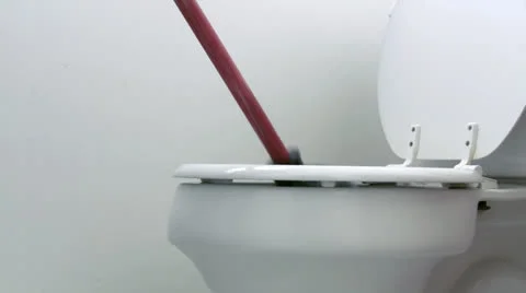 Toilet Clog Side Stock Footage 25344860