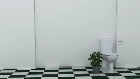 Toilet cubicle. 3D rendering Stock Illustration
