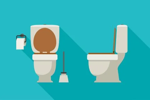 Toilet flat illustrations. Stock Illustration