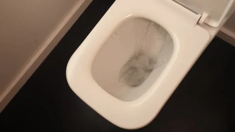 Toilet flush at an angle Stock Footage 284120845