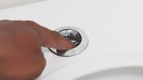 Toilet flush button Video stock 332688381