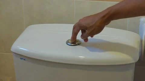 Toilet Flush Top Button Video stock 47984983