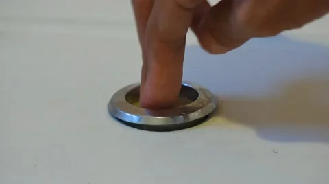 Toilet Flush Top Button Stock-Footage 47984992