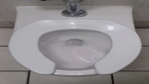 TOILET FLUSHING Stock Footage 129984714