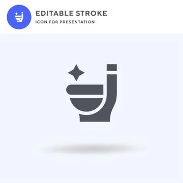 Toilet icon vector, filled flat sign, solid pictogram isolated on white, logo Illustrazione stock