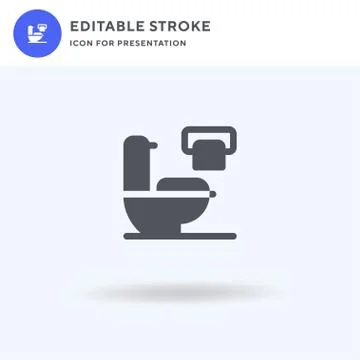 Toilet icon vector, filled flat sign, solid pictogram isolated on white, logo Stock Illustration