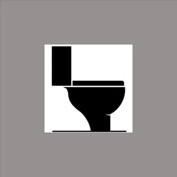 Toilet Icon vector flat design Stock Illustration