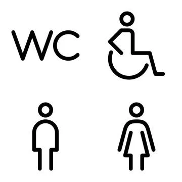 Toilet line icon set. Vector graphics Stock Illustration
