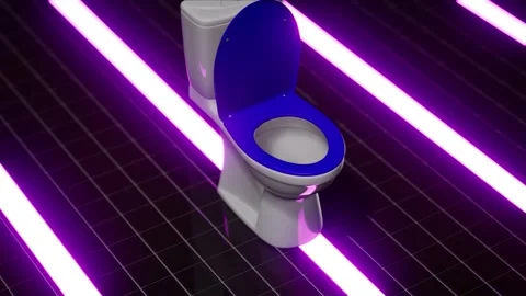 Toilet with neon lights vj loop 库存影片 339631337