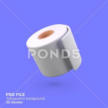 Toilet paper isolated 3d render icon illustration PSD Template