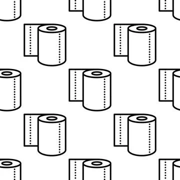 Toilet paper seamless pattern vector illustration Stock Illustration