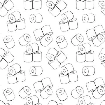 Toilet paper seamless pattern. Vector flat illustration Stock Illustration