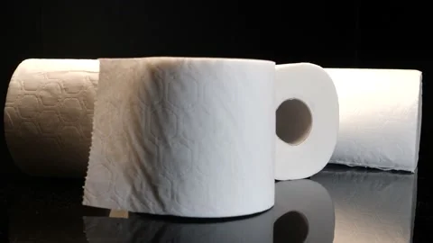 Toilet paper stack on a spinning table Stock Footage 155129921