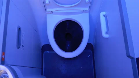 Toilet in the plane Stock Footage 116786111