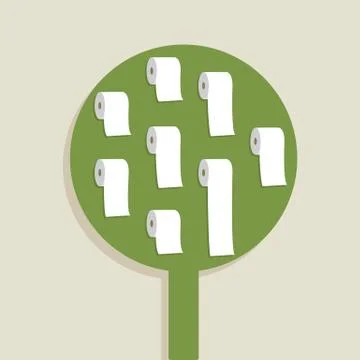 Toilet roll tree Illustrazione stock