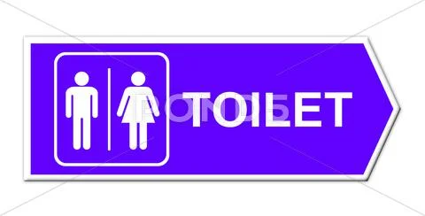 Toilet sign on white background Stock Illustration