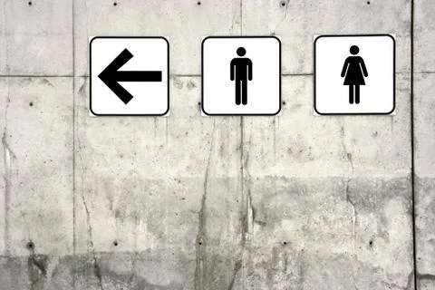 Toilets on the left Stock Illustration