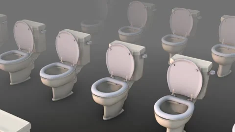 Toilets Moving 3D Animation Stock Footage 289786627