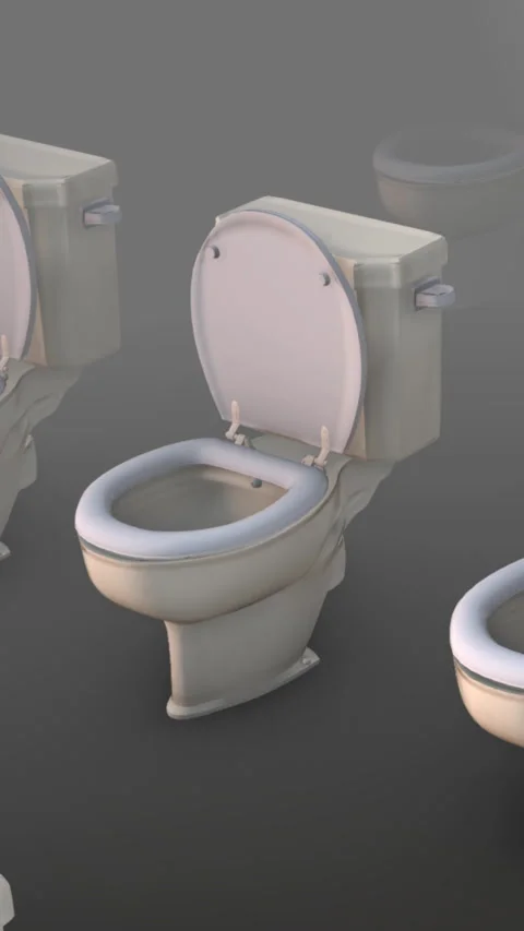 Toilets Moving 3D Animation Vertical Stock Footage 289786601