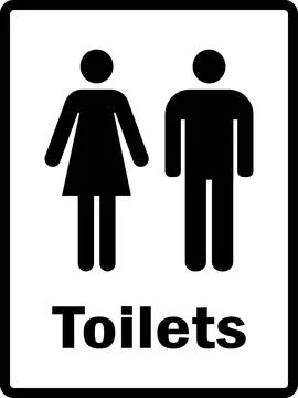 Toilets sign. Stock Illustration