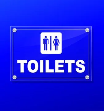 Toilets transparent sign Stock Illustration