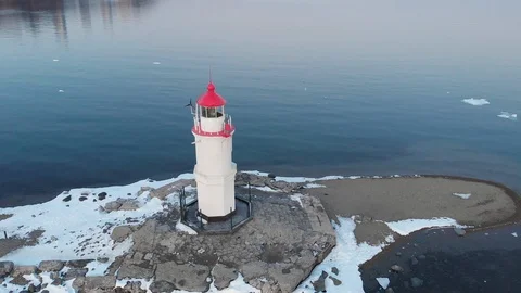 Tokarevsky lighthouse in the Eastern Bosphorus Strait Stock Footage