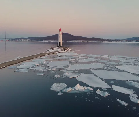 Tokarevsky lighthouse in the Eastern Bosphorus Strait, Vladivostok Видео 127888688