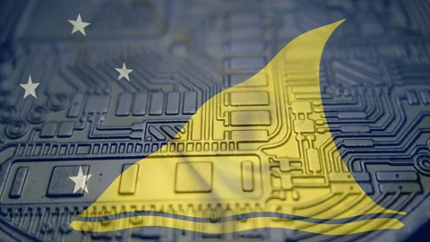 Tokelau flag with Bitcoin Cryptocurrency 스톡 동영상 166805599