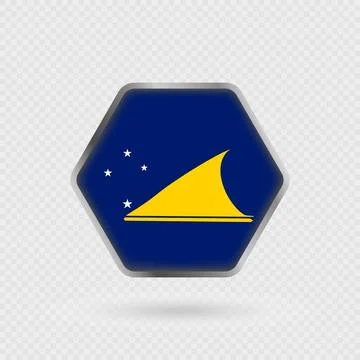 Tokelau flag in a hexagon frame. Illustrazione stock