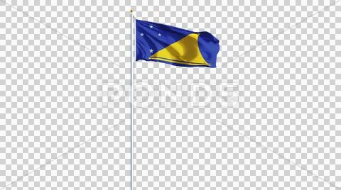 Tokelau flag, long shot, isolated with alpha channel Stock Photos
