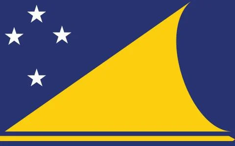 Tokelau flag vector graphic. Rectangle Tokelauan flag illustration. Tokelau c Stock Illustration