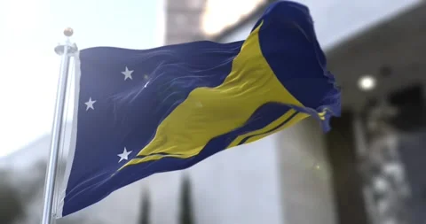 Tokelau-flag-waving-seamless-loop-4k-60fps Stock Footage 333693536