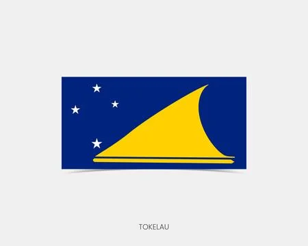 Tokelau Rectangle flag icon with shadow. Stock Illustration
