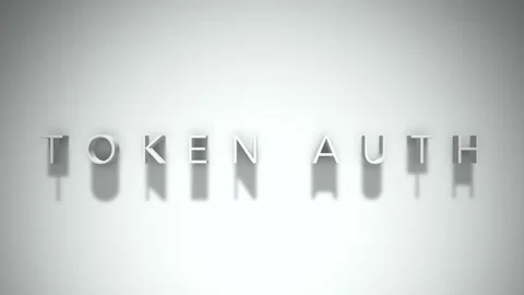 Token auth 3D title animation with shadows on a white background Stock Footage 297518254