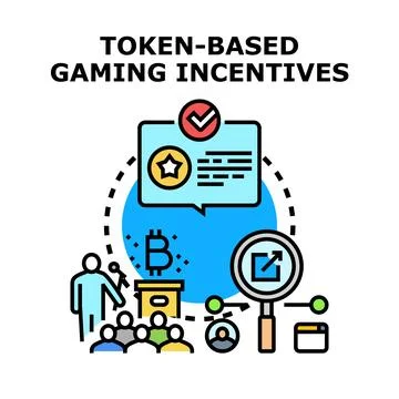 Token based gaming incentives concept vector illustration Stock Illustration