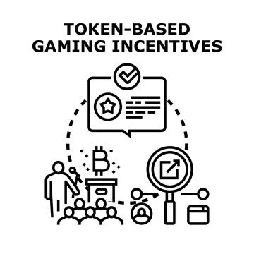 Token based gaming incentives concept vector illustration Stock Illustration