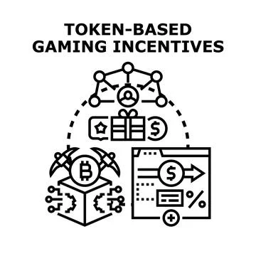 Token based gaming incentives digital economy concept Stock Illustration