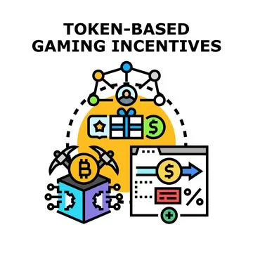 Token based gaming incentives digital economy concept Stock Illustration