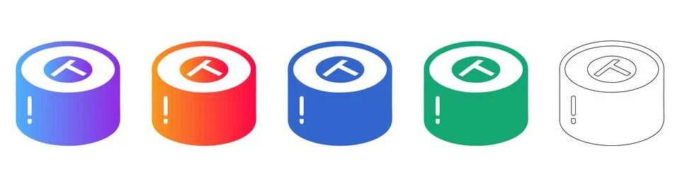 Token Coin Icon Set for Cryptocurrency and Finance Stock Illustration