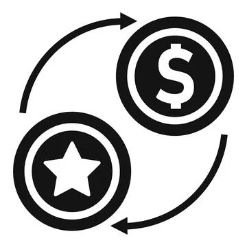 Token exchange icon simple vector. Bitcoin crypto Stock Illustration