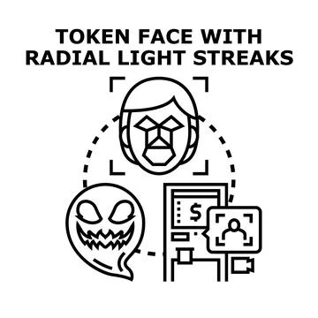 Token face scanning identity security technology concept Stock Illustration