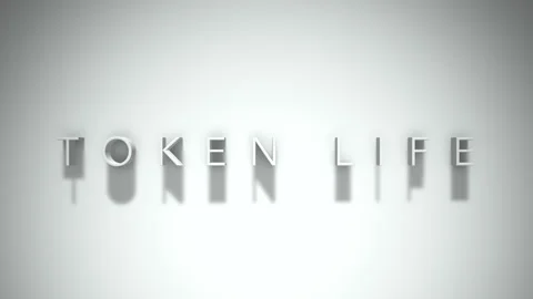 Token life 3D title animation with shadows on a white background Stock Footage 297518256