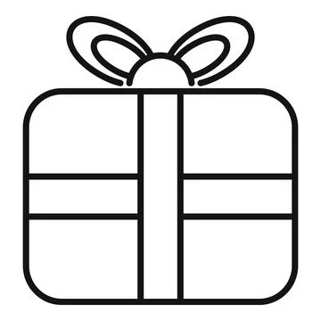 Token parcel icon outline vector. Present gift box イラスト素材