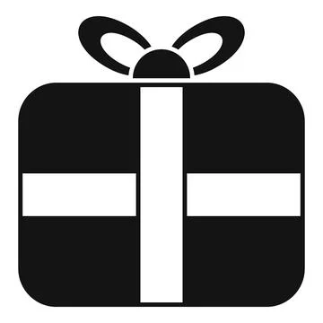 Token parcel icon simple vector. Present gift box Ilustración de archivo