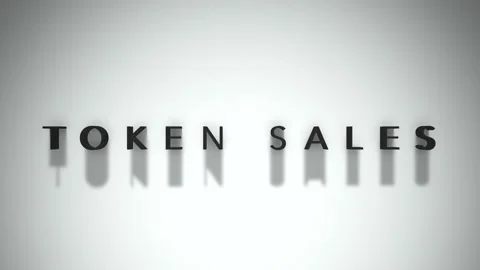 Token sales title matte black title overlaid a white background Stock Footage 301837798